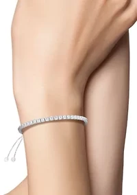 Sterling Silver CZ Adjustable Tennis Bracelet