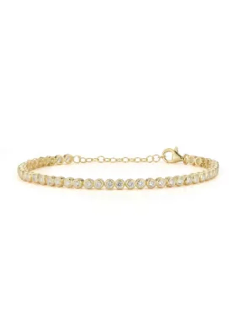 Sterling Silver Bezel CZ Tennis Bracelet