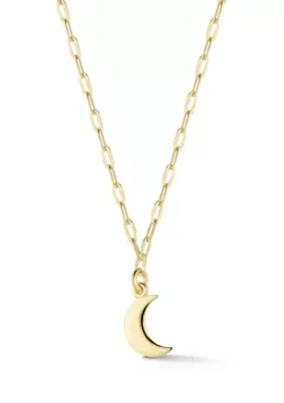 Sterling Silver Dainty Moon Pendant Necklace