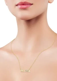 Sterling Silver Cubic Zirconia "Mama" Pendant Necklace