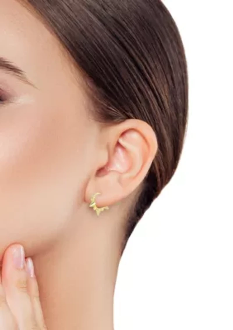 Sterling Silver Bubble Spike Huggie Hoop Earrings