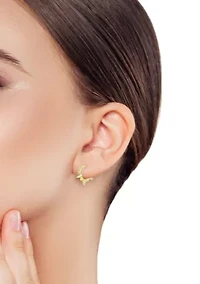 Sterling Silver Bubble Spike Huggie Hoop Earrings