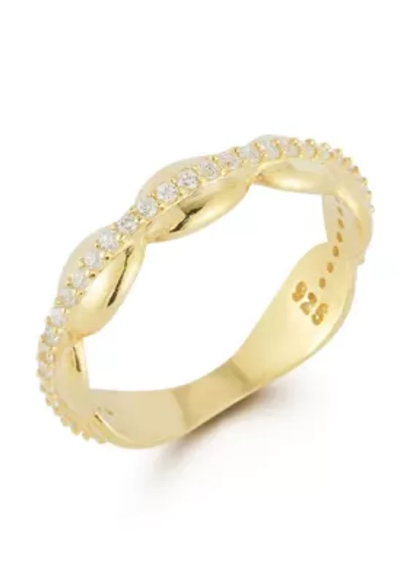 Sterling Silver CZ Bubble Band Ring