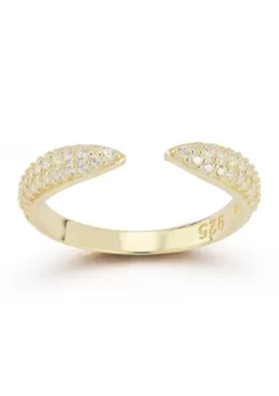 Sterling Silver Pave Open Claw Ring