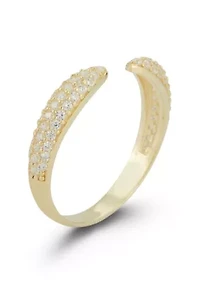 Sterling Silver Pave Open Claw Ring