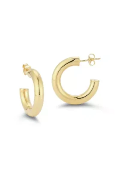 Sterling Silver 1in 5mm Tube Hoop Earrings