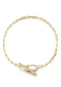 Sterling Silver CZ Toggle Clasp Bracelet