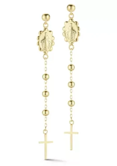 Sterling Silver Rosary Drop Earrings