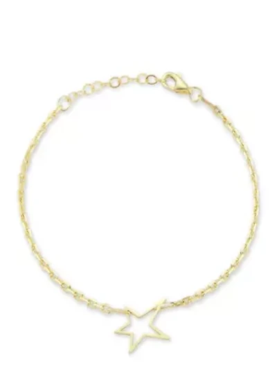 Sterling Silver Open Star Bracelet