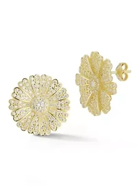 Sterling Silver CZ Flower Stud Earrings