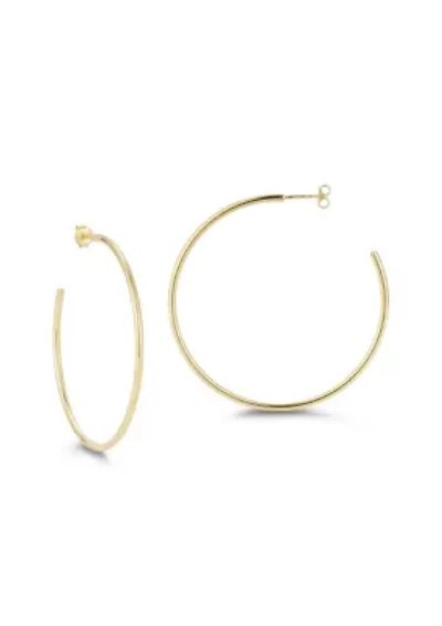 Sterling Silver 2in 2mm Tube Hoop Earrings