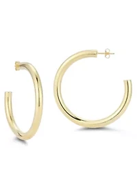 Sterling Silver 2in 5mm Tube Hoop Earrings