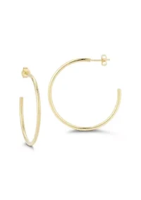 Sterling Silver 1.5in 2mm Tube Hoop Earrings