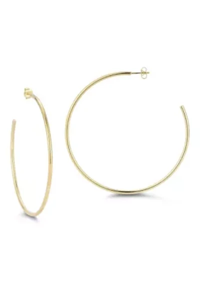 Sterling Silver 2.5in 2mm Tube Hoop Earrings