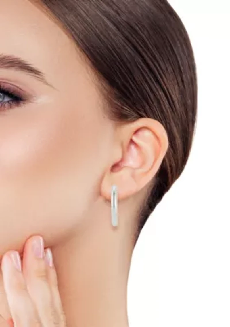 Sterling Silver 1in 4mm Tube Hoop Earrings