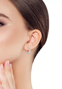 Sterling Silver Polished Mariner Link Hoop Earrings