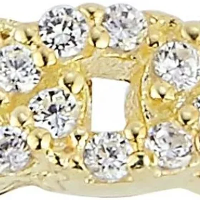 Sterling Silver Pave Curb Chain Link Band Ring