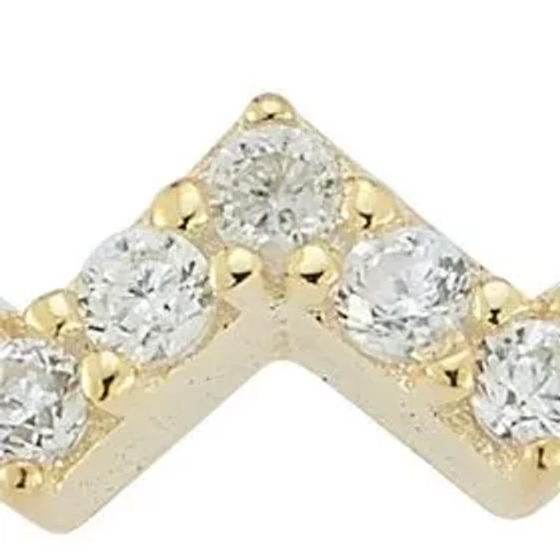 Sterling Silver Pave Zigzag Band Ring