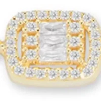 Sterling Silver Illusion Cut CZ Bracelet with Paperclip Chain