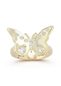 Sterling Silver CZ Butterfly Band Ring