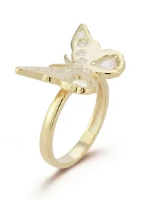Sterling Silver CZ Butterfly Band Ring
