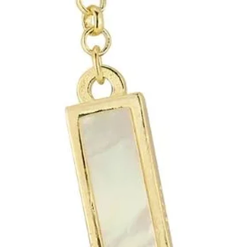 Sterling Silver Mother of Pearl Bar Station Necklace