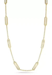 Sterling Silver Mother of Pearl Bar Station Necklace