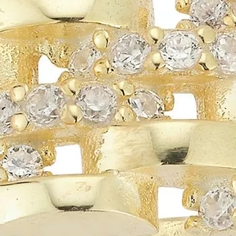 Sterling Silver Spiral CZ Band Ring