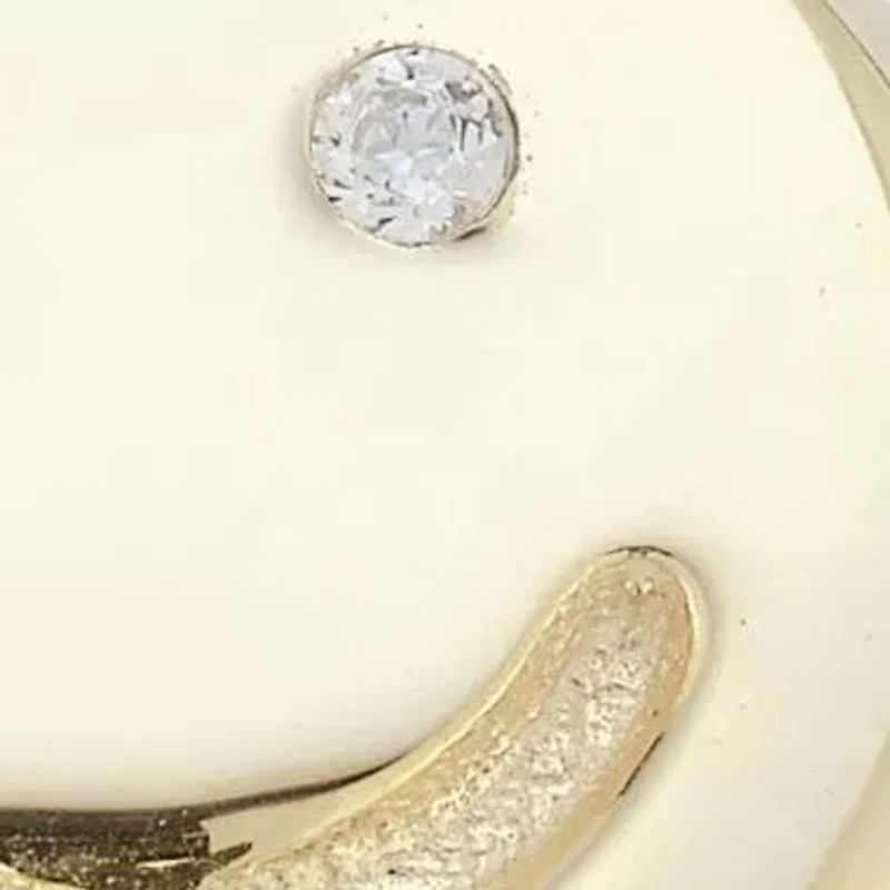 Sterling Silver CZ Polished Smiley Face Signet Ring
