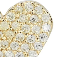 Sterling Silver Pave Dagger Heart Stud Earrings