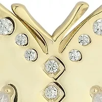 Sterling Silver CZ Butterfly Pendant Necklace with Paperclip Chain