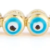 Sterling Silver CZ Evil Eye Adjustable Tennis Bracelet