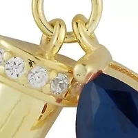 Sterling Silver CZ And Horn Charm Pendant Necklace