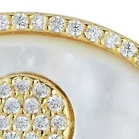 Sterling Silver Mother of Pearl and CZ Evil Eye Pendant Necklace