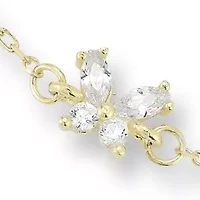 Sterling Silver CZ Dainty Butterfly Anklet