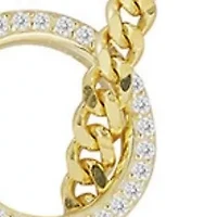 Sterling Silver Pave Toggle Curb Chain Choker