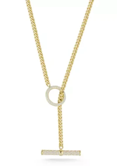 Sterling Silver Pave Toggle Curb Chain Choker