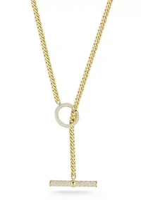 Sterling Silver Pave Toggle Curb Chain Choker