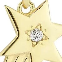 Sterling Silver CZ Shooting Star Pendant Necklace