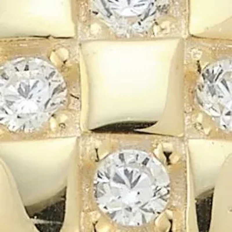 Sterling Silver CZ Checkered Band Ring