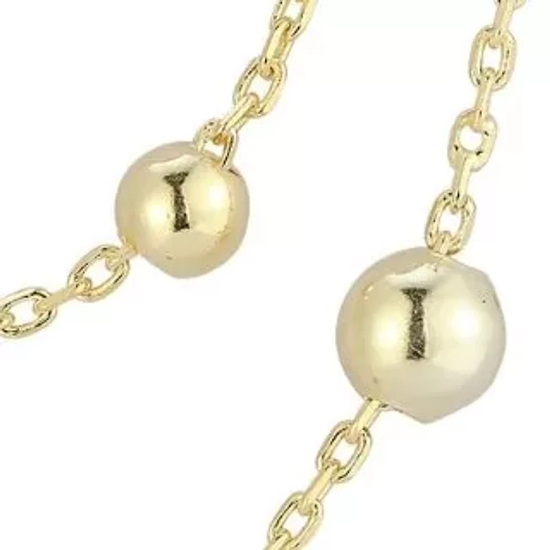 Sterling Silver Double Layer Ball Station Necklace