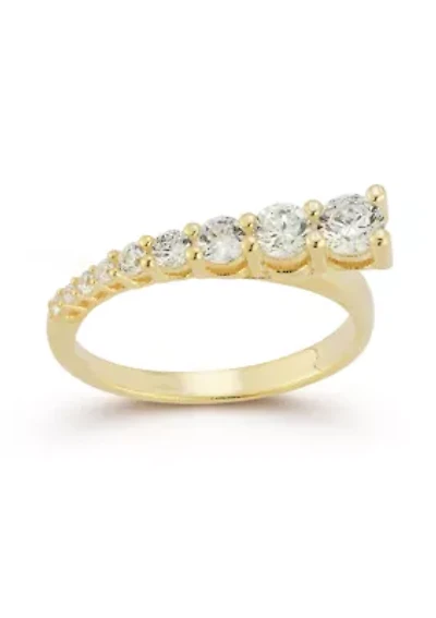 Sterling Silver Graduated CZ Band Ring