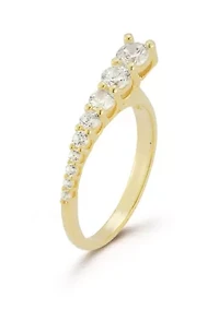 Sterling Silver Graduated CZ Band Ring