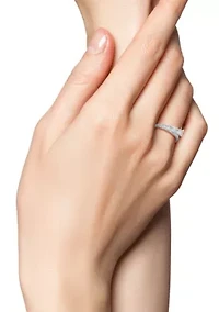 Sterling Silver Graduated CZ Band Ring