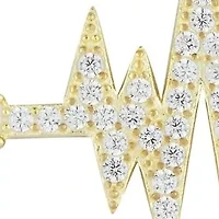 Sterling Silver CZ Heartbeat Pendant Necklace