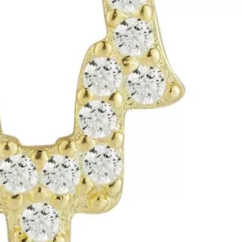 Sterling Silver Pave Open Hamsa Pendant Necklace