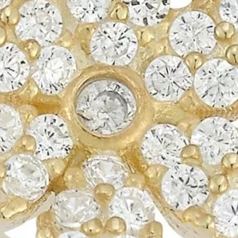 Sterling Silver CZ Open Flower Ring