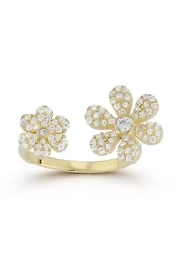 Sterling Silver CZ Open Flower Ring