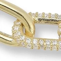 Sterling Silver Pave Oval Link Bracelet