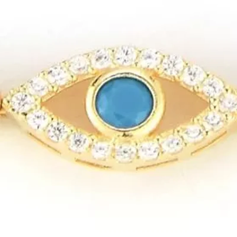 Sterling Silver CZ Evil Eye Tennis Bracelet